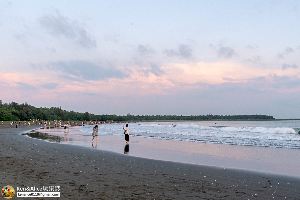 台南景點-漁光島沙灘夕陽